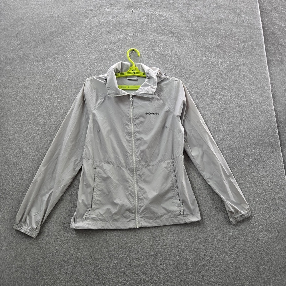 Columbia Women Jacket S Gray Nylon Access Point‎ Activewear Zipper Long Sleeve
